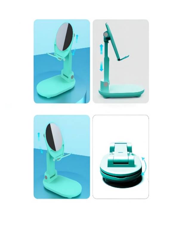 foldable cell phone stand with mirror